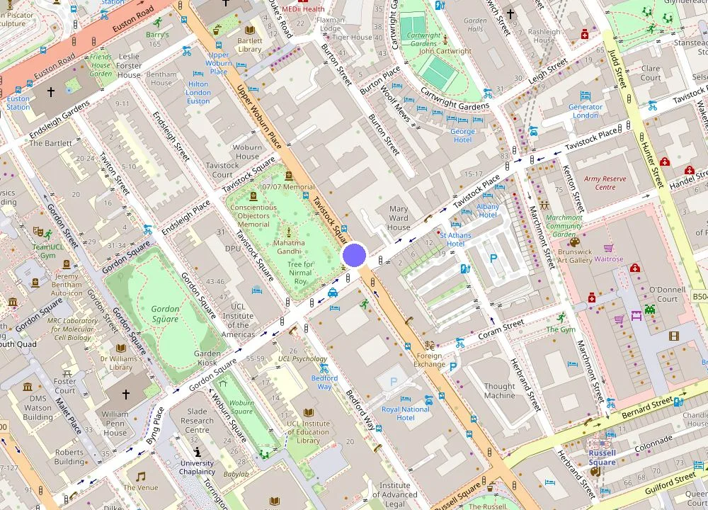 Map: Tavistock Hotel
